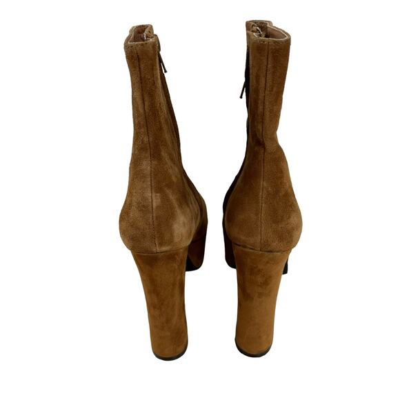 Jeffrey Campbell NWOB Platform Brat-Z Boot Tan Suede Size 6.5 Chunk Heel Leather - Picture 3 of 8
